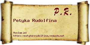 Petyka Rudolfina névjegykártya